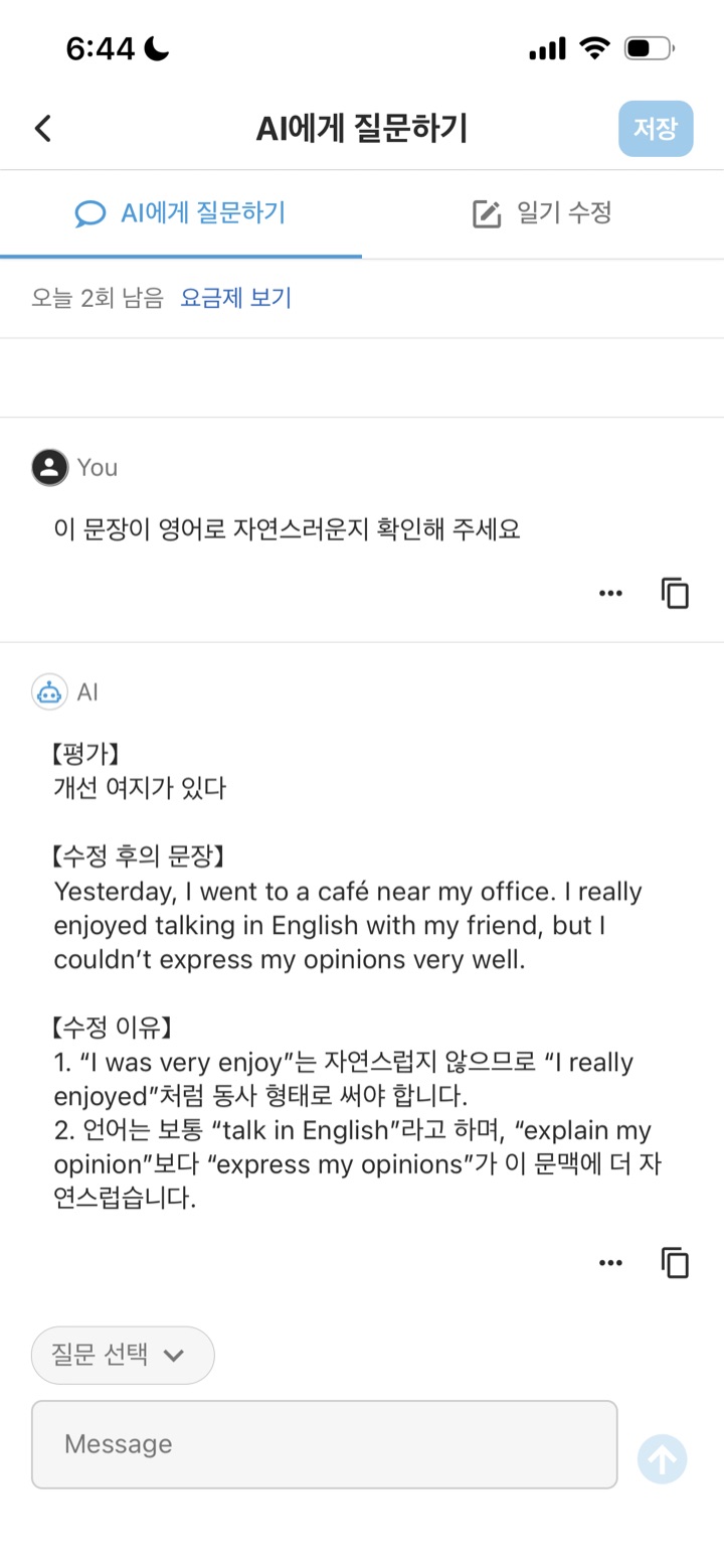 LangJournal에서 AI에게 추가 질문한 결과