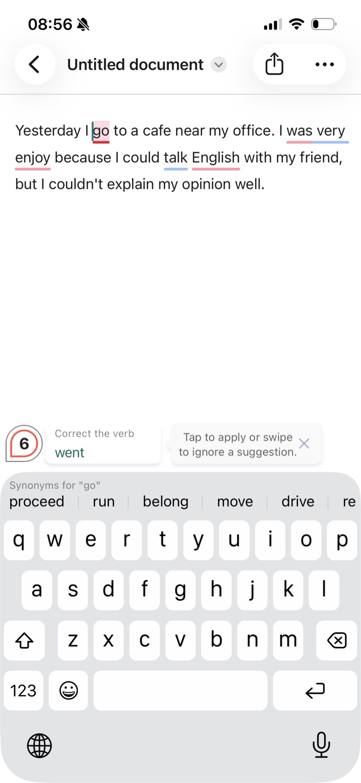 Grammarly 的英文修改建議